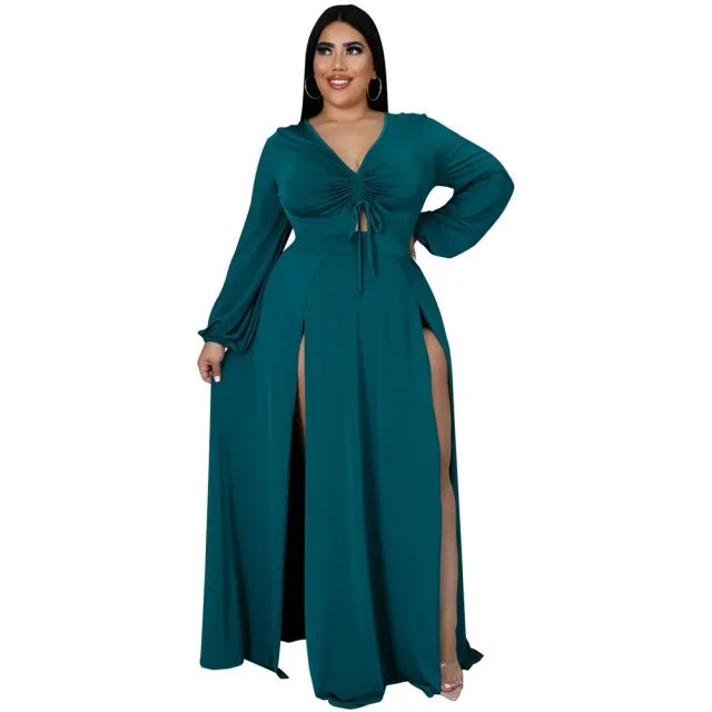 Solid Color Plus Size Women's Dress