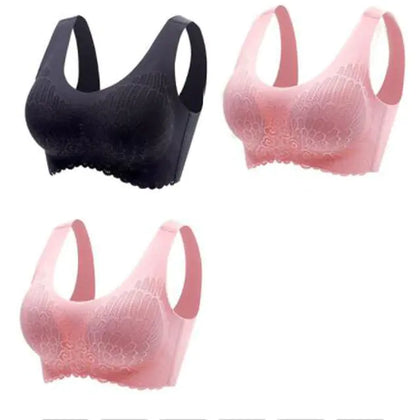 Vip Link 3pcs Plus 4XL Latex Bra Seamless Bras