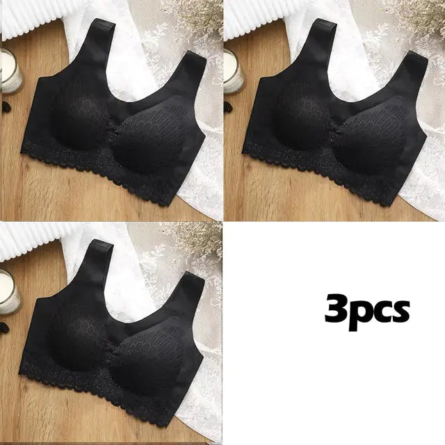 Vip Link 3pcs Plus 4XL Latex Bra Seamless Bras