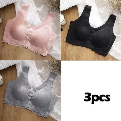 Vip Link 3pcs Plus 4XL Latex Bra Seamless Bras