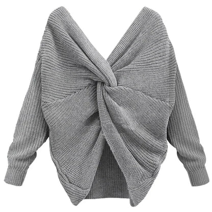 Plus Size Knitted V-Neck Sweater