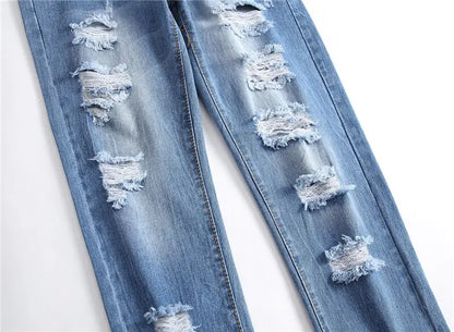 Blue Washed Men's Ripped Jeans