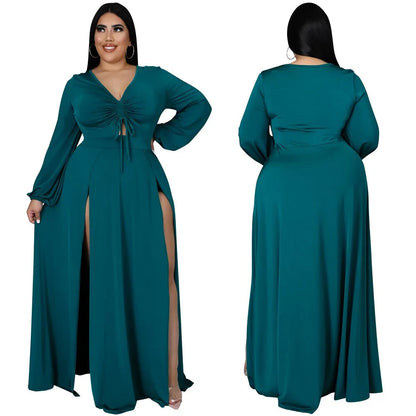 Solid Color Plus Size Women's Dress