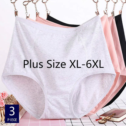 Plus Size High Waist Women Underwear Comfortable Pure Cotton