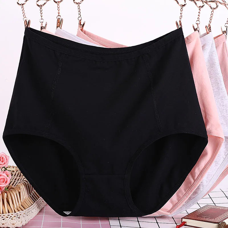 Plus Size High Waist Women Underwear Comfortable Pure Cotton