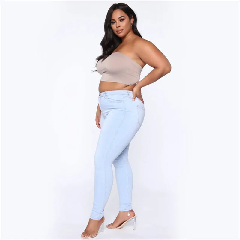 Plus size high waist skinny denim jeans