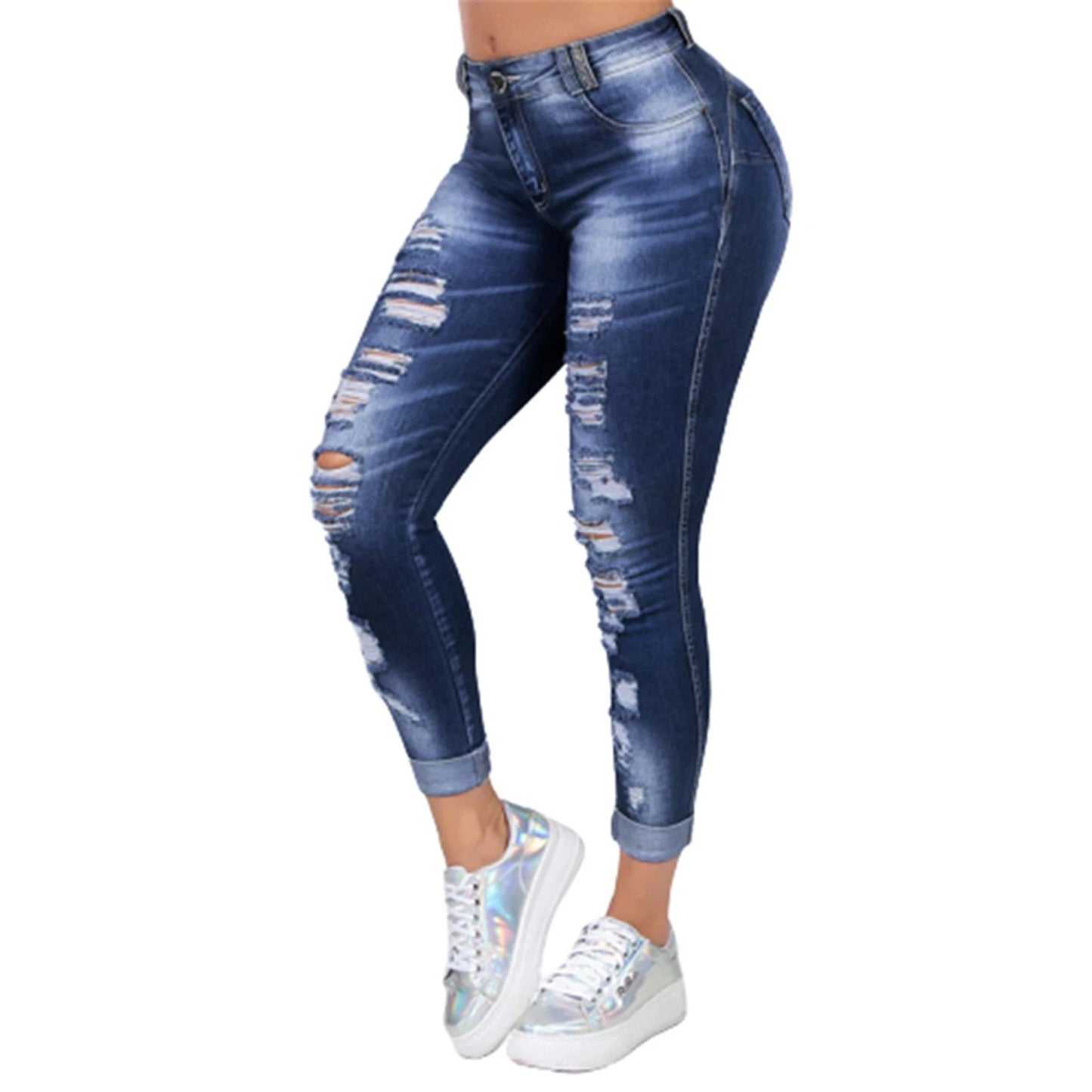 Plus Size High Waist Skinny Denim Jeans