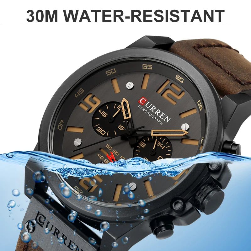 Luxury Waterproof Genuine Leather Wristwatch