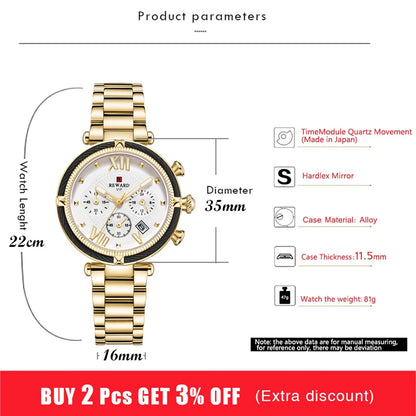 Waterproof Casual Quartz Ladys Watch for Woman