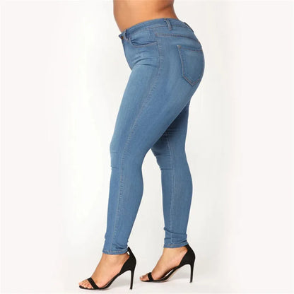 Plus size high waist skinny denim jeans