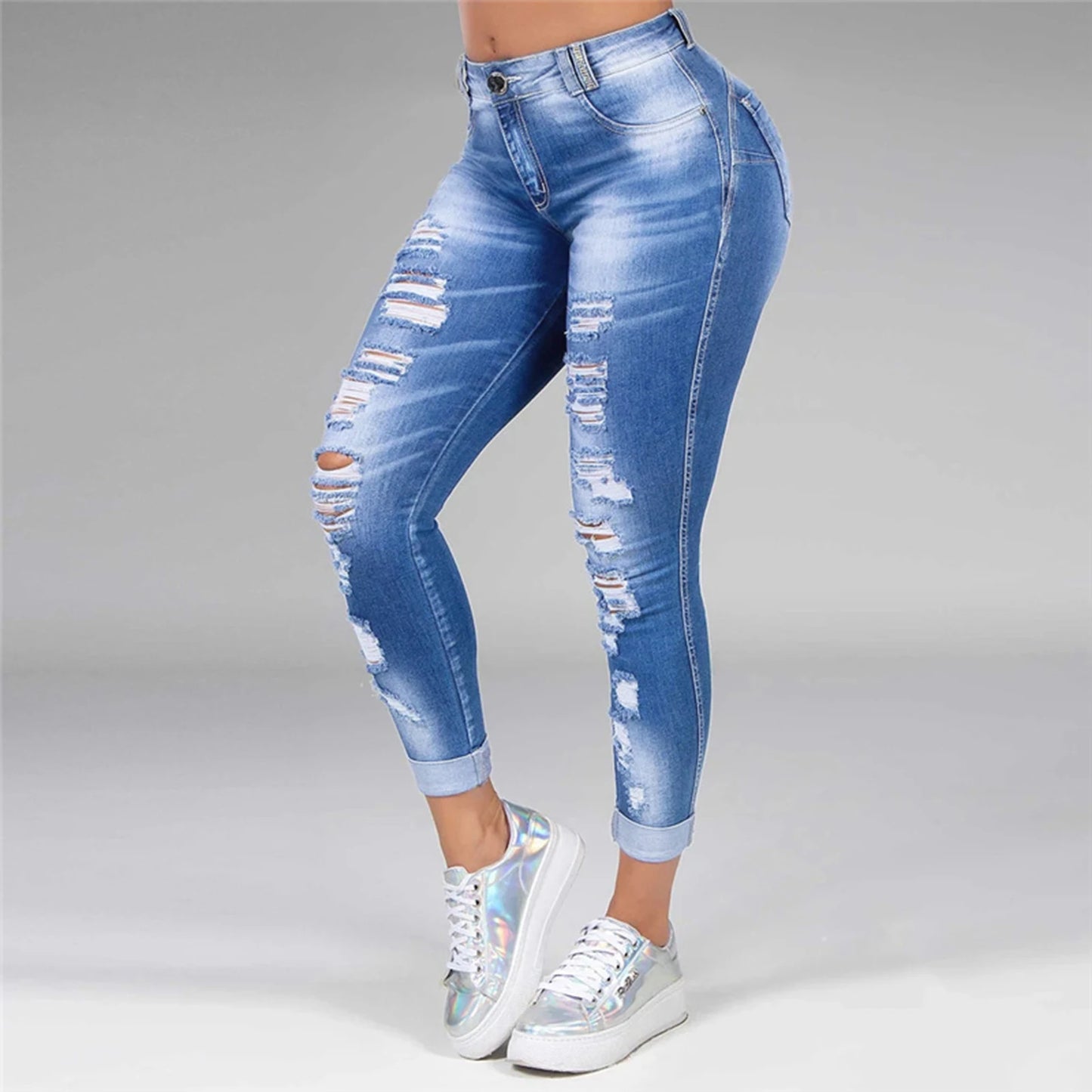 Plus Size High Waist Skinny Denim Jeans