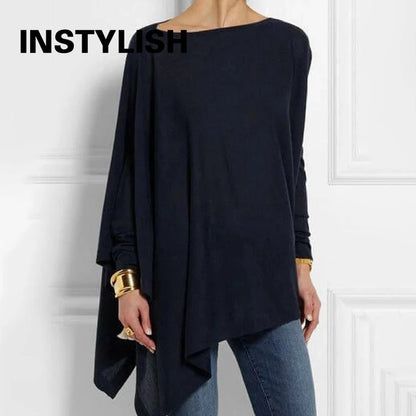 Plus Size Casual Blouses O Neck Long Sleeve Top