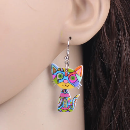 Acrylic Cat Earrings