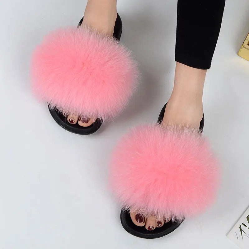 Casual Fluffy Non-Slip Furry Slides