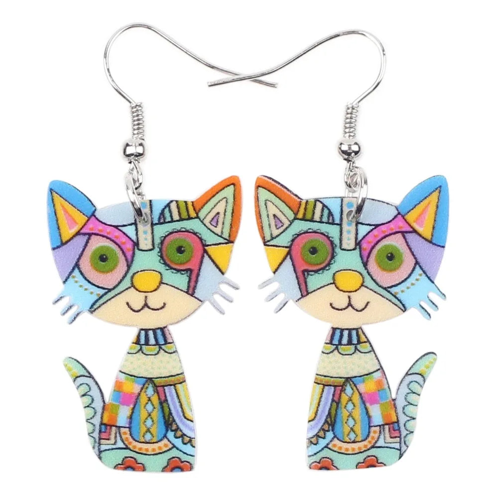 Acrylic Cat Earrings