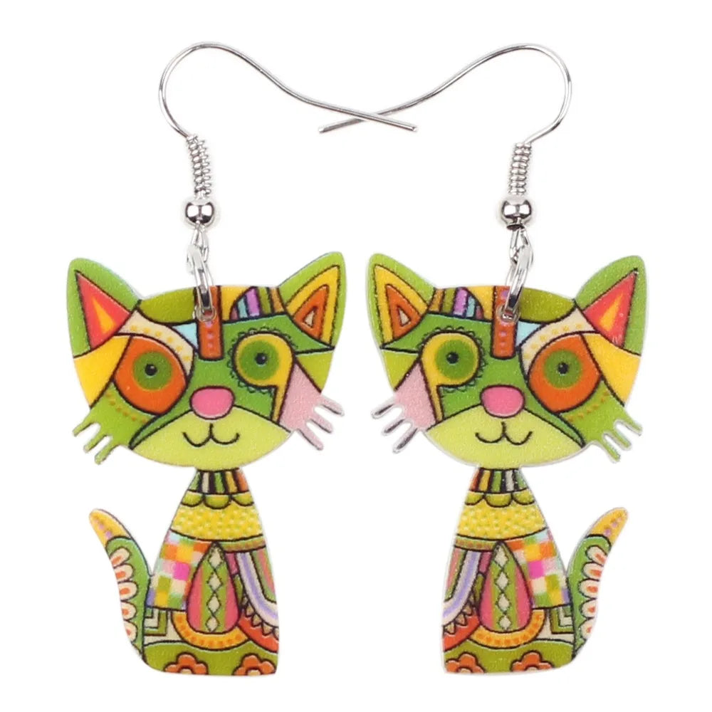 Acrylic Cat Earrings