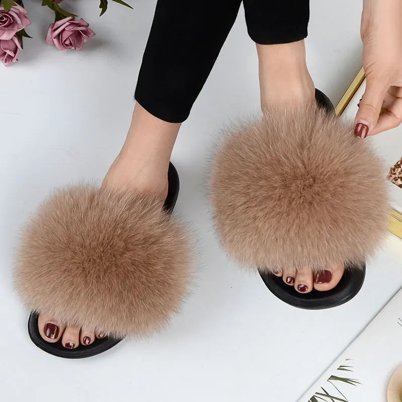 Casual Fluffy Non-Slip Furry Slides