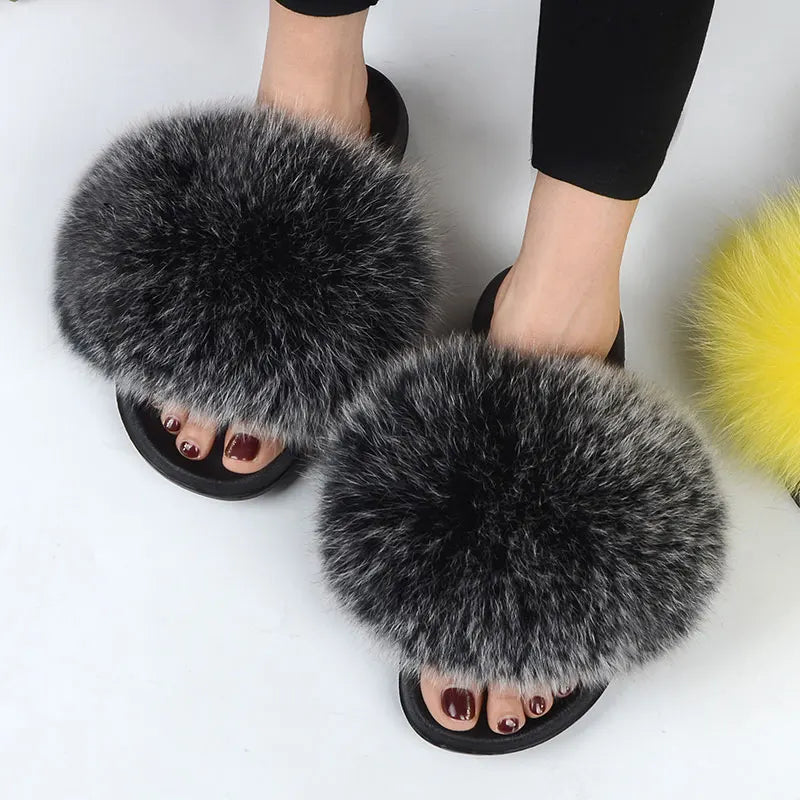 Casual Fluffy Non-Slip Furry Slides