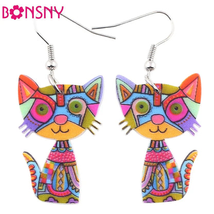 Acrylic Cat Earrings