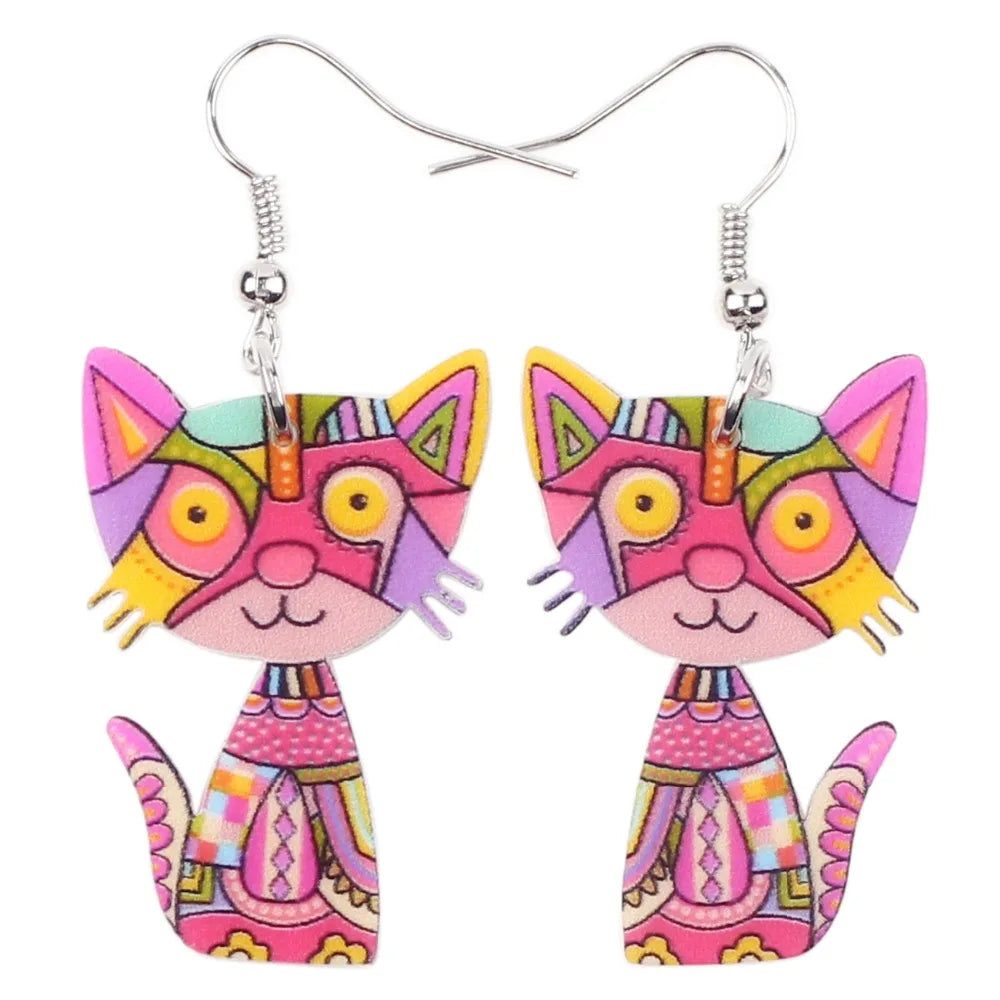 Acrylic Cat Earrings