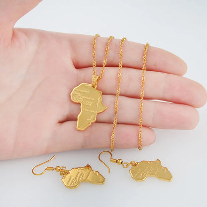 Africa Map Jewelry Set