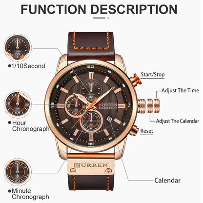 Top Brand Luxury Chronograph Quartz Watch Men Sports