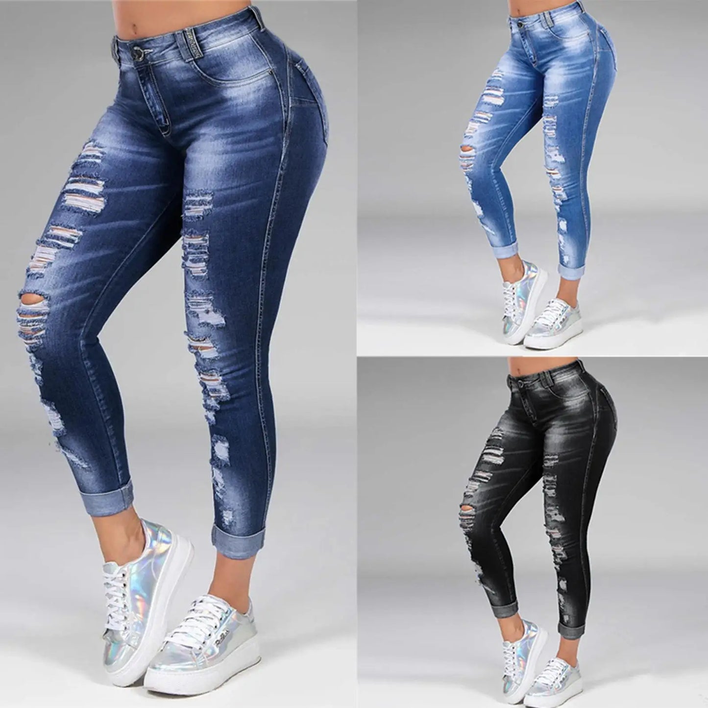 Plus Size High Waist Skinny Denim Jeans