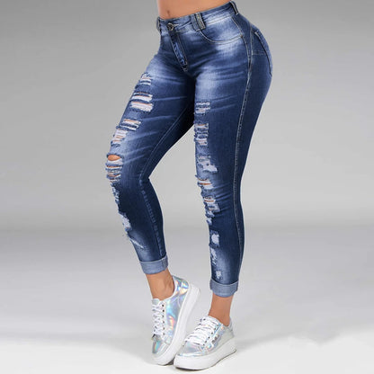 Plus Size High Waist Skinny Denim Jeans