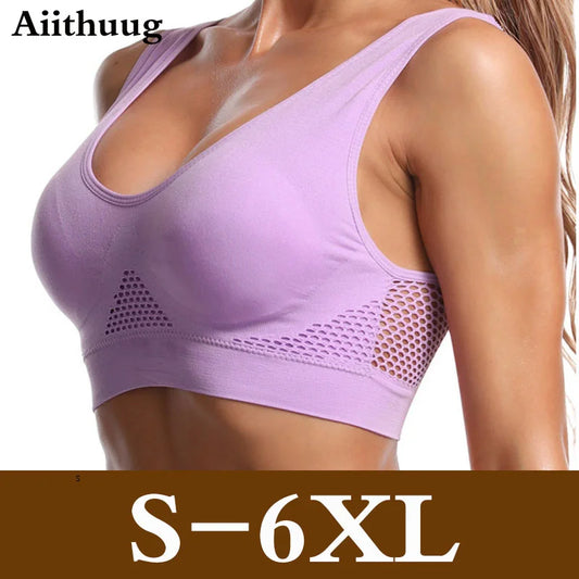 Plus Size Breathable Mesh Padded Bra