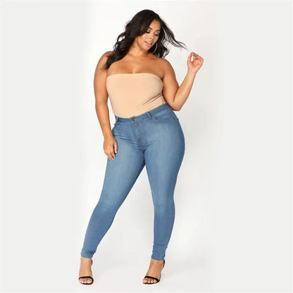 Plus size high waist skinny denim jeans