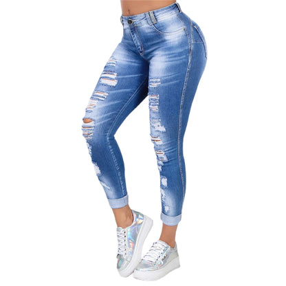 Plus Size High Waist Skinny Denim Jeans