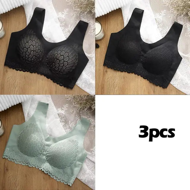 Vip Link 3pcs Plus 4XL Latex Bra Seamless Bras