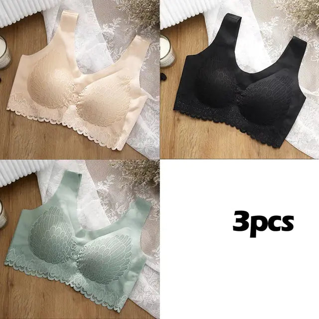 Vip Link 3pcs Plus 4XL Latex Bra Seamless Bras