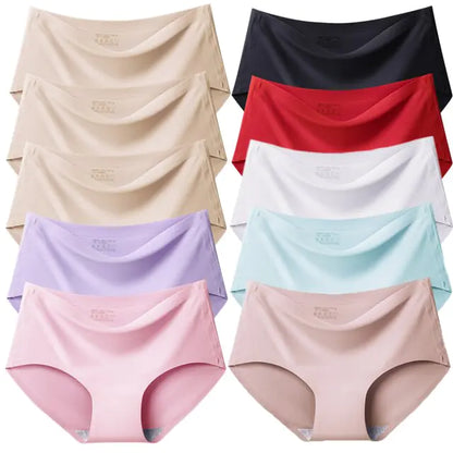 Women's Seamless Plus Size Satin Panties Set