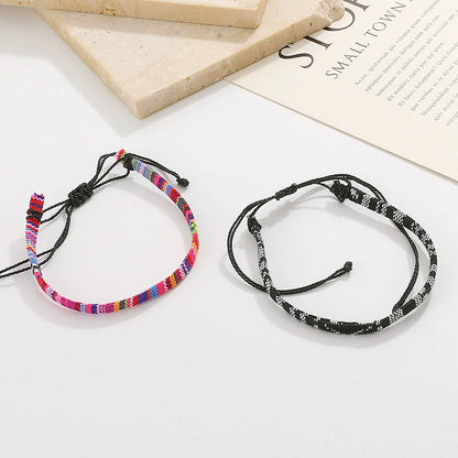 Cross-Border Hot Sale Woven Color Ethnic Style Beach Anklet