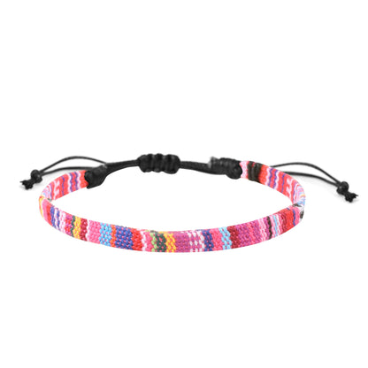 Cross-Border Hot Sale Woven Color Ethnic Style Beach Anklet