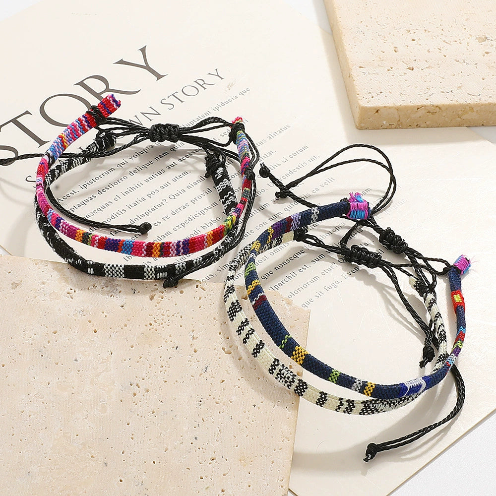 Cross-Border Hot Sale Woven Color Ethnic Style Beach Anklet