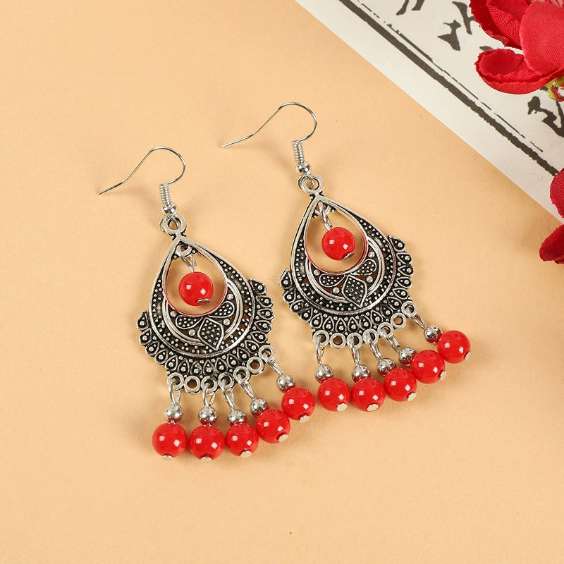 Retro Ethnic Style Earrings, Long Tassel Bohemian Eardrops