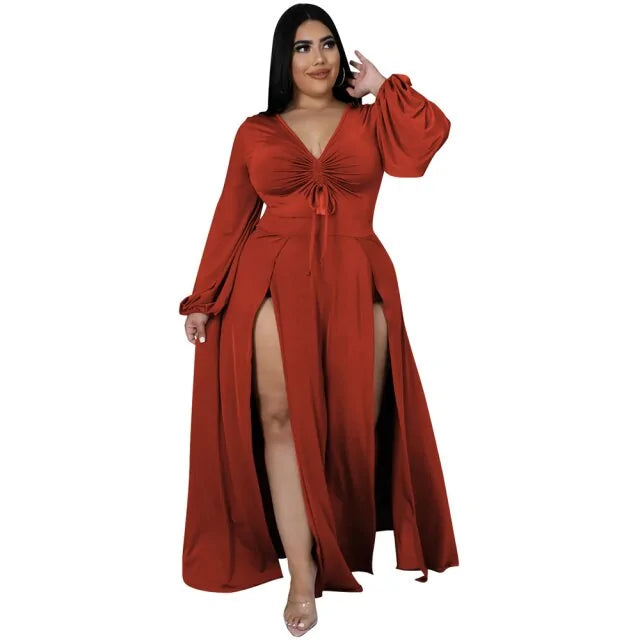 Solid Color Plus Size Women's Dress