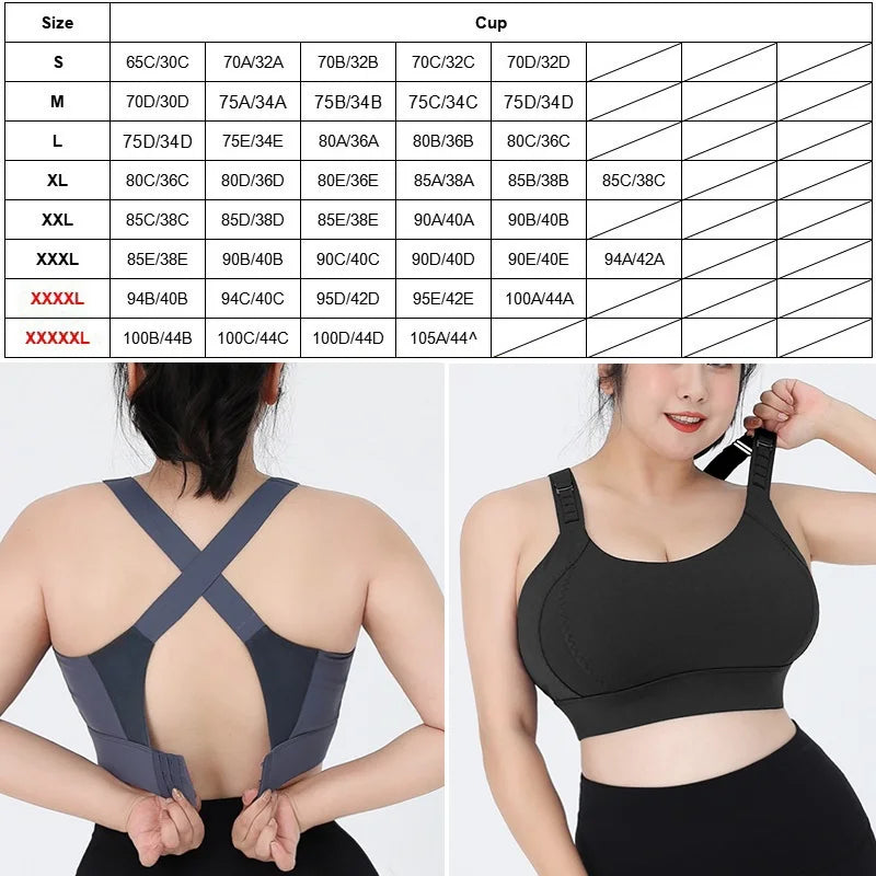 Plus Size Shockproof Sports Bra