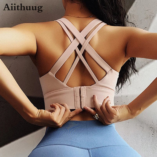 Athletic Bras with Removable Pads Widen Hem