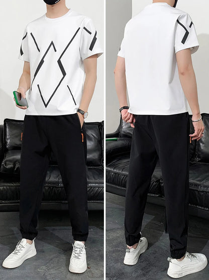 Plus Size Men's Tracksuits 2 Piece Sets