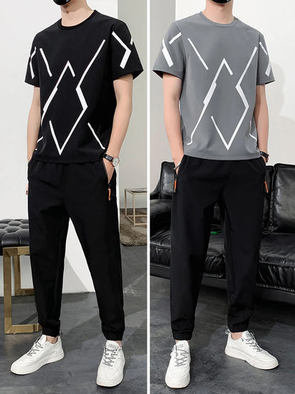 Plus Size Men's Tracksuits 2 Piece Sets