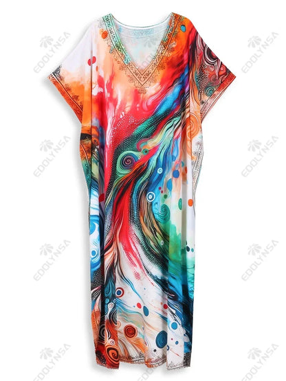 Oversize Sexy V-neck Bohemian Long Moo Moo