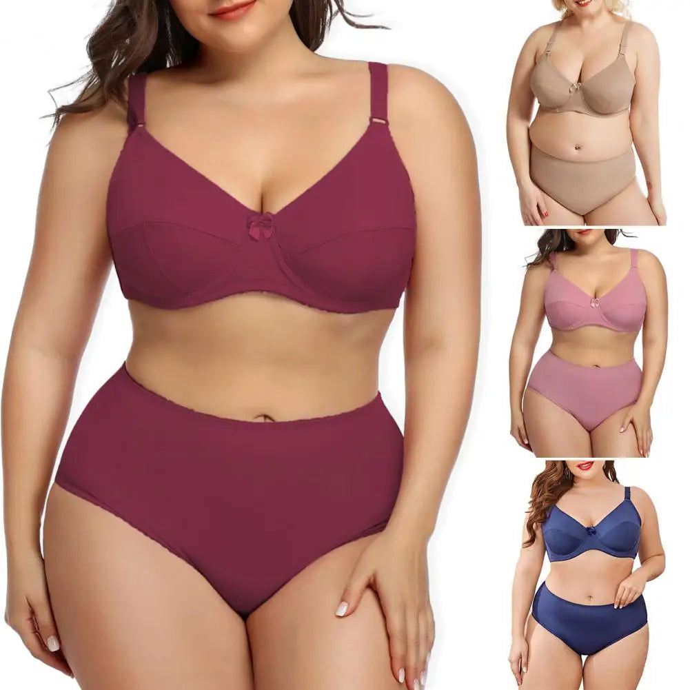 Plus Size Supportive Nylon Underwear Set Comfortable