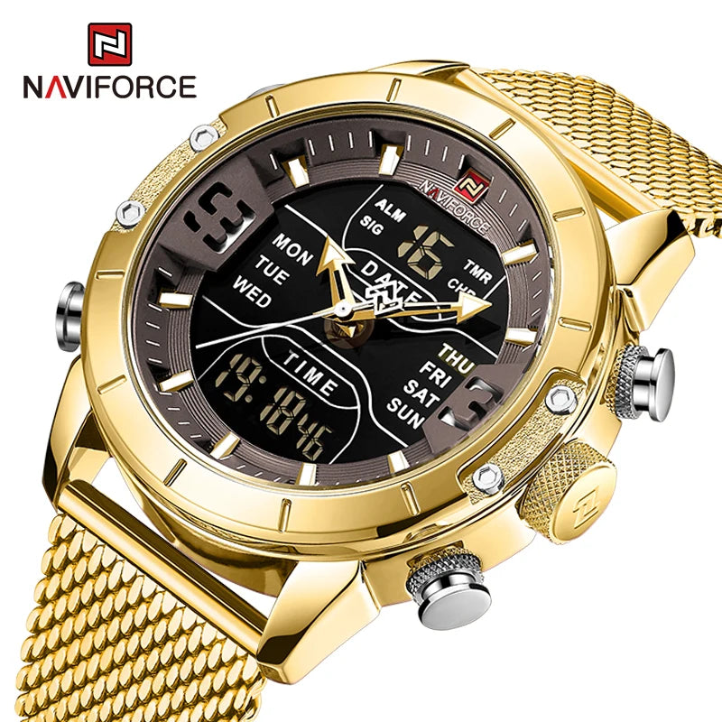 Luxury Man Military Wrist Watches Stainless Steel LED Digital Clock