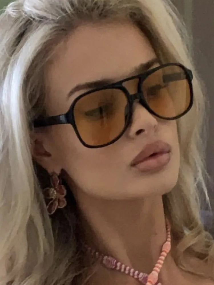 Vintage Oversized Sunglasses Women Big Frame