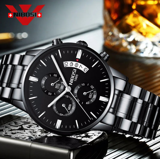 Stainless Steel Luxury Wristwatch