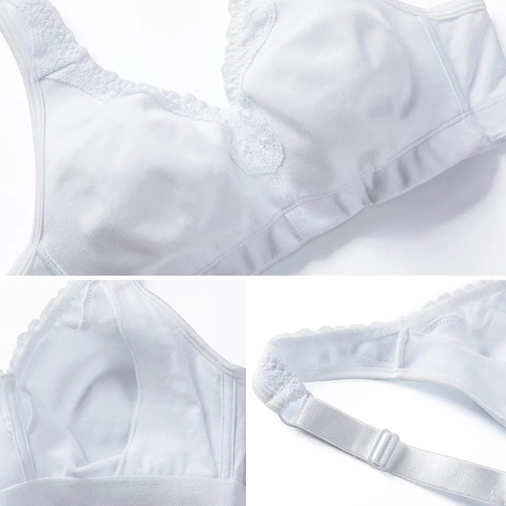 Plus Size Wire free Cotton Bra Women Soft Cup