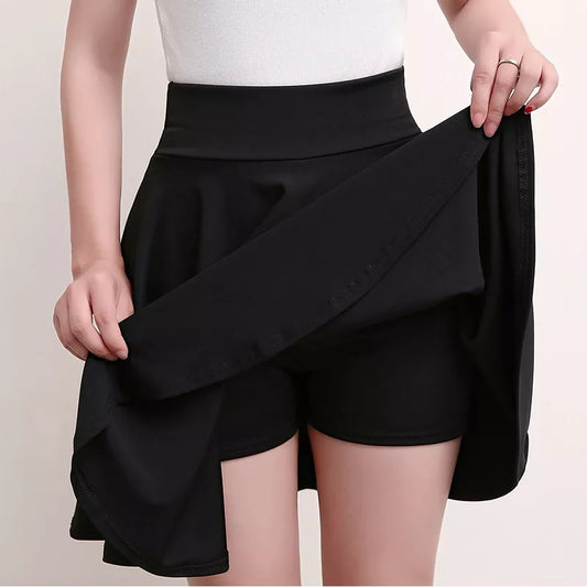 Plus Size Flared Shorts Skirt Casual Mini